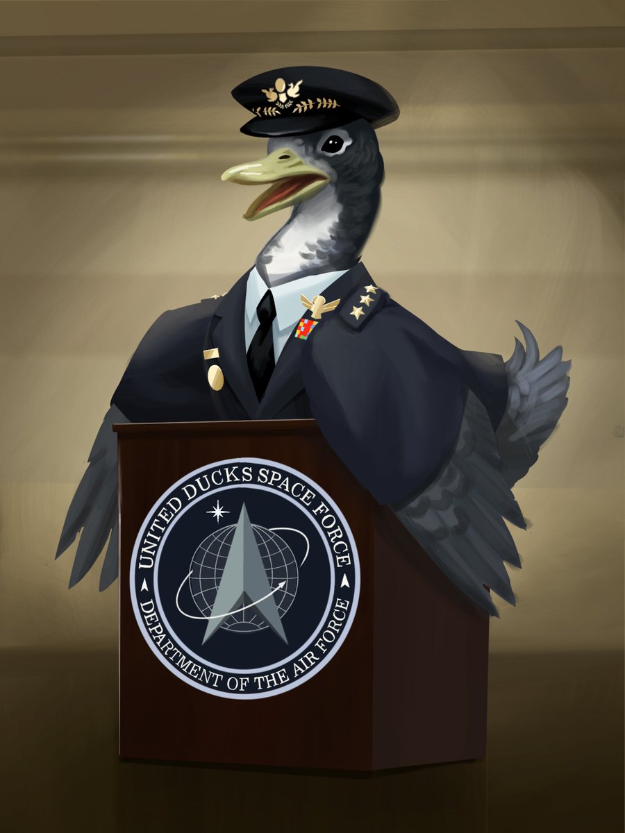 DocBuller's tweet image. Realized that duck astronauts couldn't exist without space duck generals so here you go