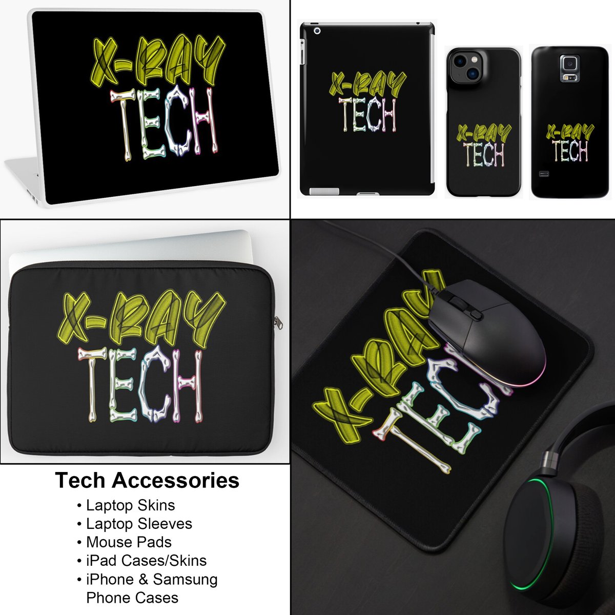 A design with #xraytech 's in mind, shown of a few select products, more in our #redbubbleshop - #xray #radiology #mug #coffeemug #tshirt #phonecase #showercurtain #clock #ballcap #cap #coaster #bathmat #throwblanket #waterbottle #mousepad #backpack Shop->redbubble.com/shop/ap/145990…