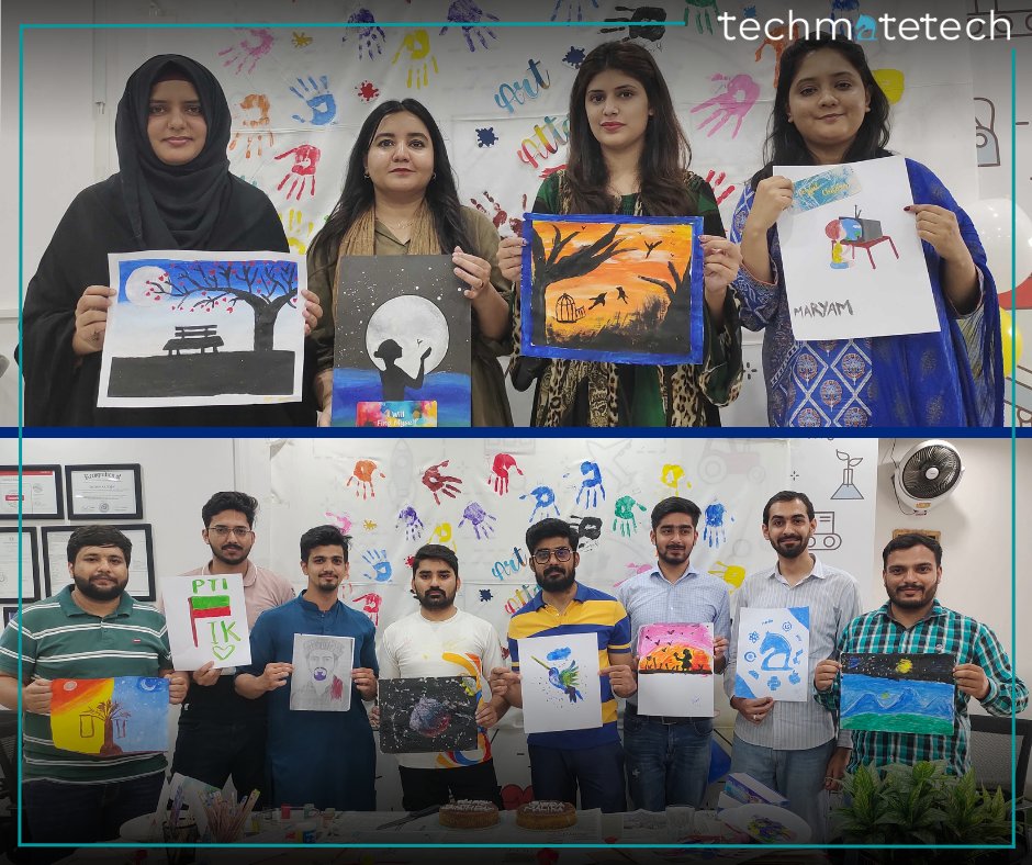 _techmatetech_'s tweet photo. 𝐀𝐫𝐭 𝐀𝐭𝐭𝐚𝐜𝐤 𝐃𝐚𝐲 𝐚𝐭 @_techmatetech_ : Where creativity unleashed and paintbrushes got wild! 😃

From seasoned artists to budding enthusiasts, it was a day of inspiration and shared passion. 

#team #inspiration  #creativity  #art #fun  #activity #techmatetech https://t.co/5EcK0UJJ0m