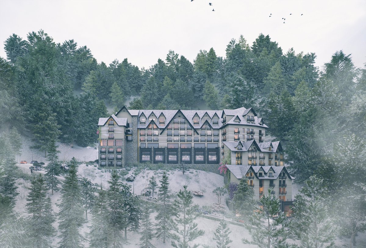 D5_Official_X's tweet photo. 🤩Visualize your ideas in D5 Render.
🎉Looking forward to the early opening of this hotel!

💫Artist: Atmos Visualizations
📝Project: Nivata Hotel and Lodges
📍Location: Kuza Gali, Murree
👉🏻Workflow: SketchUp + D5 Render

#d5render #renderedwithd5 #d5 #dimension5 #hotel #project https://t.co/vvm7Dx7eLg