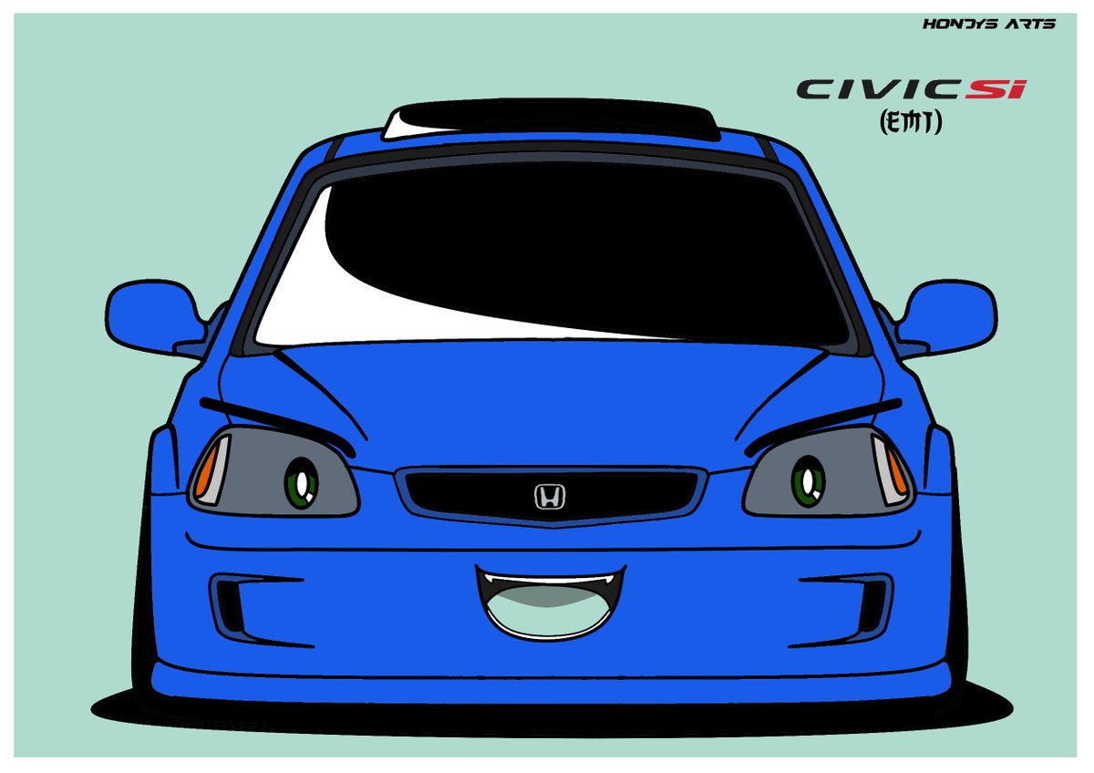 Now a new profile drawing of a Honda Civic Si EM1 !