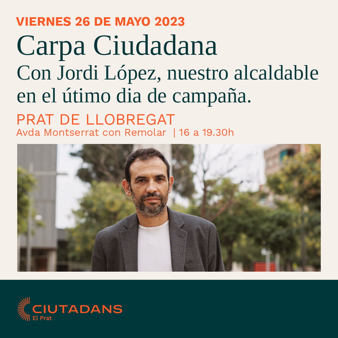 Cs_ElPrat's tweet photo. 👉¿Quieres un Prat más seguro, con propuestas reales y política útil?
🗓 Te esperamos hoy viernes a las 16 h en nuestra carpa. https://t.co/DhSKnPpe34