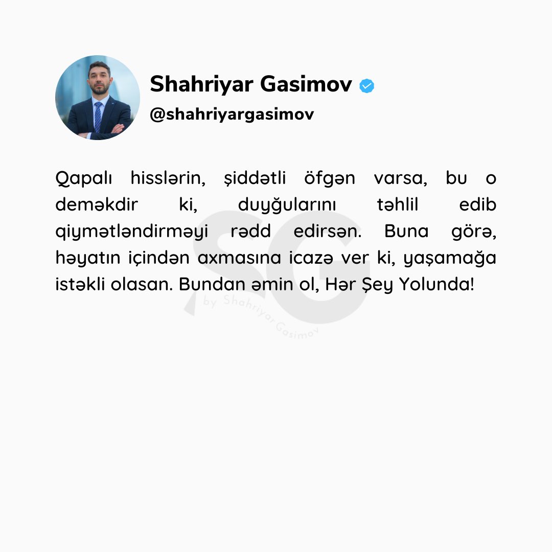 Hər şey yolunda! #shahriyargasimov #drnewbraintv #duygular #özünütanı #kendinitanı #azerbaijan #turkey