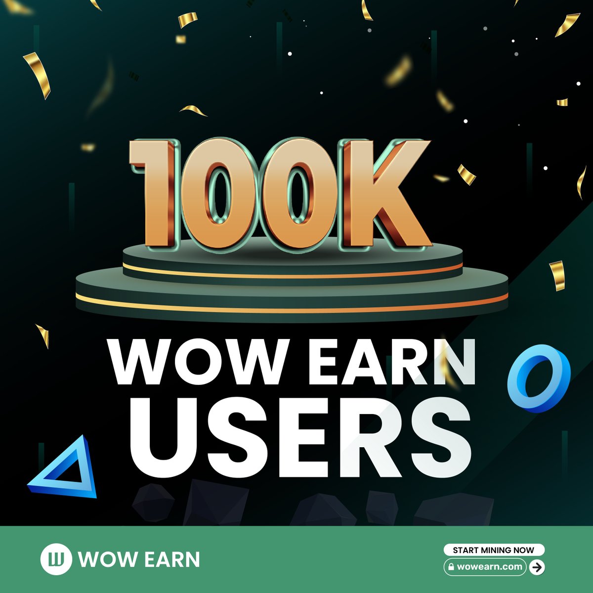 Thank you to our community of 100K WOW EARN users! 🙌🎉

Your support & trust have been instrumental in our journey.

We're grateful for each & every one of you who has joined us on this exciting ride.

Together, shaping the future of Dapps with WOW EARN! 🚀💫

#WOWEARN #DeFi