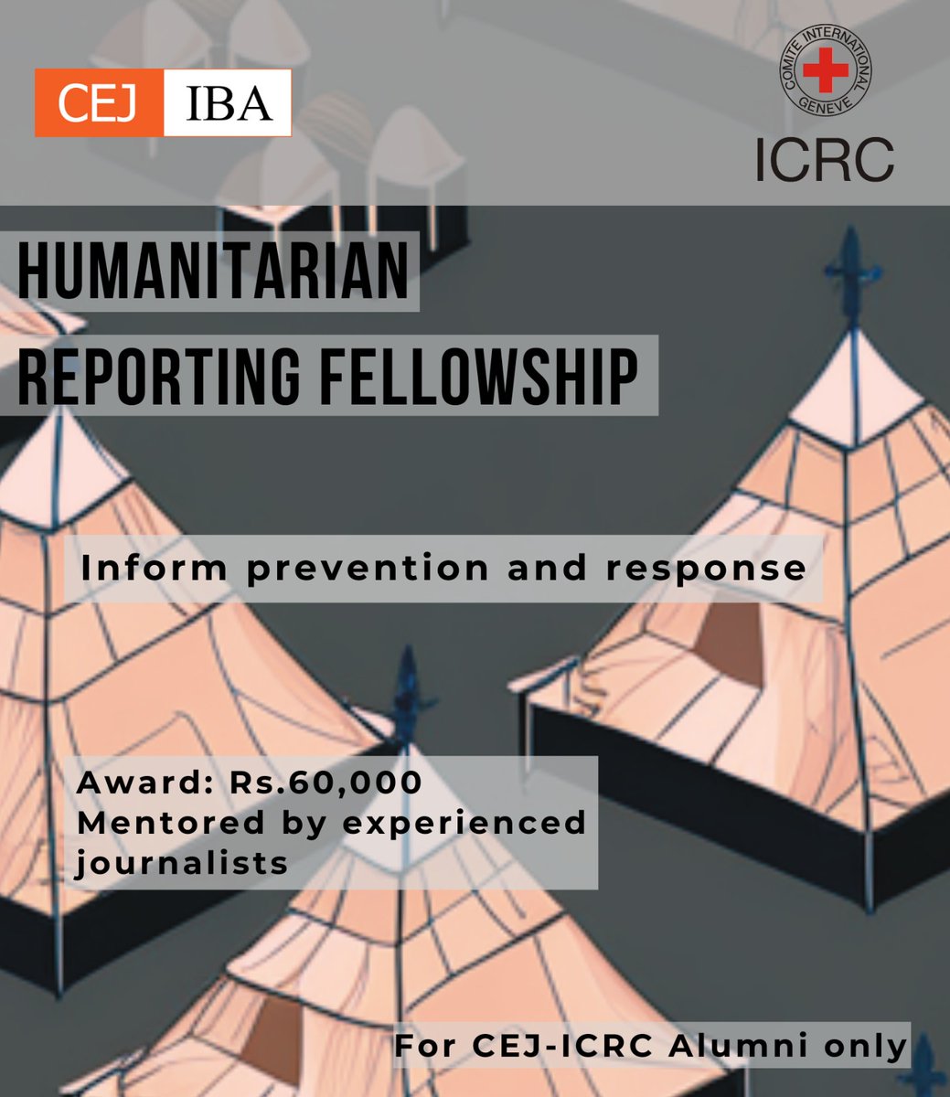 CEJ-IBA and ICRC alumni are invited to apply for the 'Humanitarian Reporting Fellowship-2023'!

Click the link below 👇 for more details! 
 forms.gle/VBKLdqM1tjRvZ5…

Deadline: June 30, 2023 (1/5)

#IBAatCEJ #ICRC