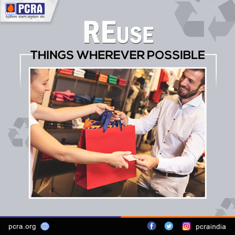 Petroleum Conservation Research Association (@pcraindia) on Twitter photo Reusing things such as plastic bags, paper bags, magazines, and newspapers can reduce waste and conserve resources.
<a href="/pcraindia/">Petroleum Conservation Research Association</a>
<a href="/PetroleumMin/">Ministry of Petroleum and Natural Gas #MoPNG</a>
<a href="/HardeepSPuri/">Hardeep Singh Puri</a>
<a href="/Rameswar_Teli/">Rameswar Teli</a> Reusing things such as plastic bags, paper bags, magazines, and newspapers can reduce waste and conserve resources.
<a href="/pcraindia/">Petroleum Conservation Research Association</a>
<a href="/PetroleumMin/">Ministry of Petroleum and Natural Gas #MoPNG</a>
<a href="/HardeepSPuri/">Hardeep Singh Puri</a>
<a href="/Rameswar_Teli/">Rameswar Teli</a>