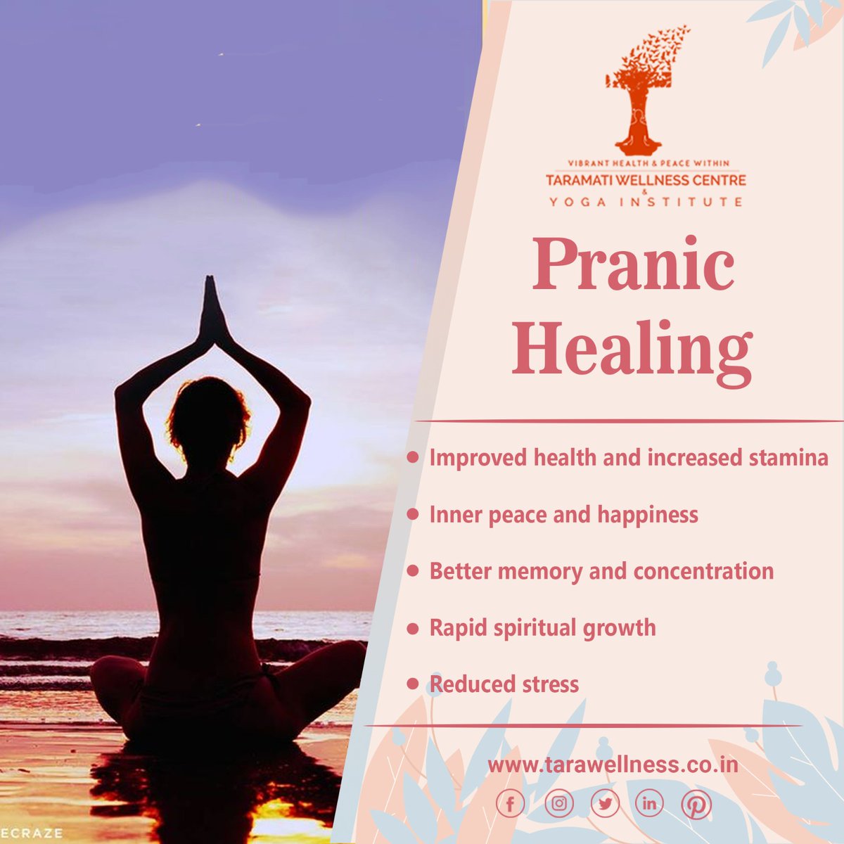 Pranic Healing
tarawellness.co.in

#PranicHealing #EnergyHealing #HealingEnergy #ChakraHealing #AuraCleansing
#HolisticHealing #AlternativeMedicine #WellnessJourney #MindBodySpirit #tarawellness #wellness #centre #SelfHealing
#EnergyMedicine