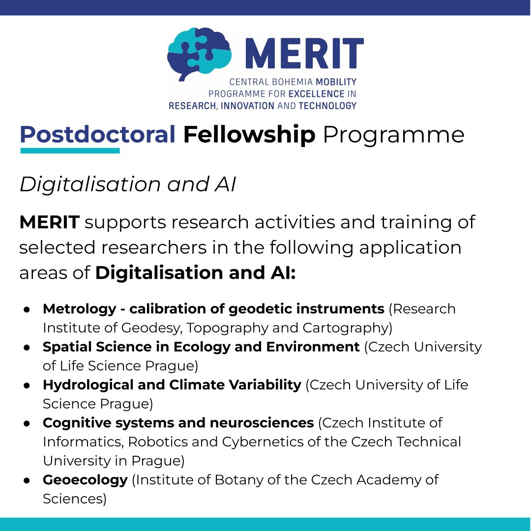 researchjobs_cz's tweet photo. Appealing #postdoc opportunity!
MERIT #Postdoctoral Fellowship Programme – #Digitalisation and #AI
More at: https://t.co/KbjRDZRGpS
#metrology #geodesy #spatialScience #ecology #environment #hydrology #climate #cognitive #systems #neurosciences #geoecology #postdocjobs #postdoc https://t.co/oHeZYUG9ao
