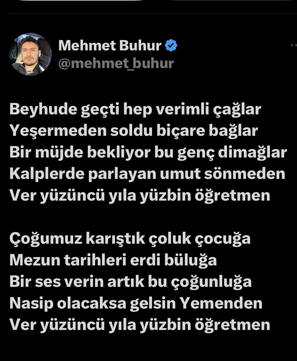 ErcanSeki's tweet photo. Atama bekleyen öğretmen kardeşim @mehmet_buhur 
öyle bir yazmış ki duygularını…

Cumhurbaşkanı @RTErdogan
ben olsam @prof_mahmutozer’e talimatı verirdim,  Pazartesi
#CBdenBugünEk55BineMüjde https://t.co/rP3N0zt90J