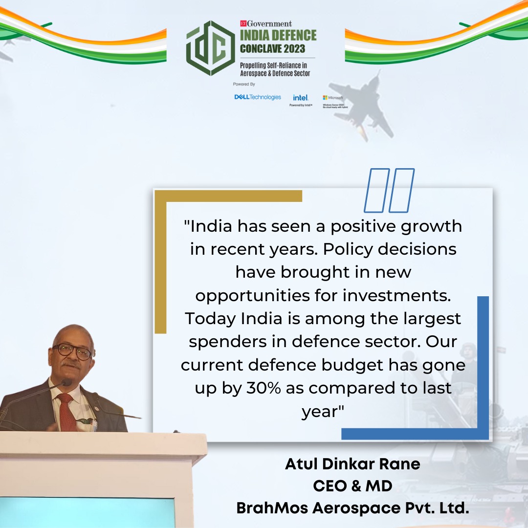 ET_Government's tweet photo. #ETDefenceConclave is all buzzing with insightful thoughts.

Let's gain some insights from #AtulDinkarRane, CEO &amp; MD, @DRDO_India 
Know More: https://t.co/jPBQN4Gcma

#ETDefenceConclave #Defence #India #DefenceIndia #economictimes #etgovernment #defenceconclave https://t.co/Qj02DrDsuC