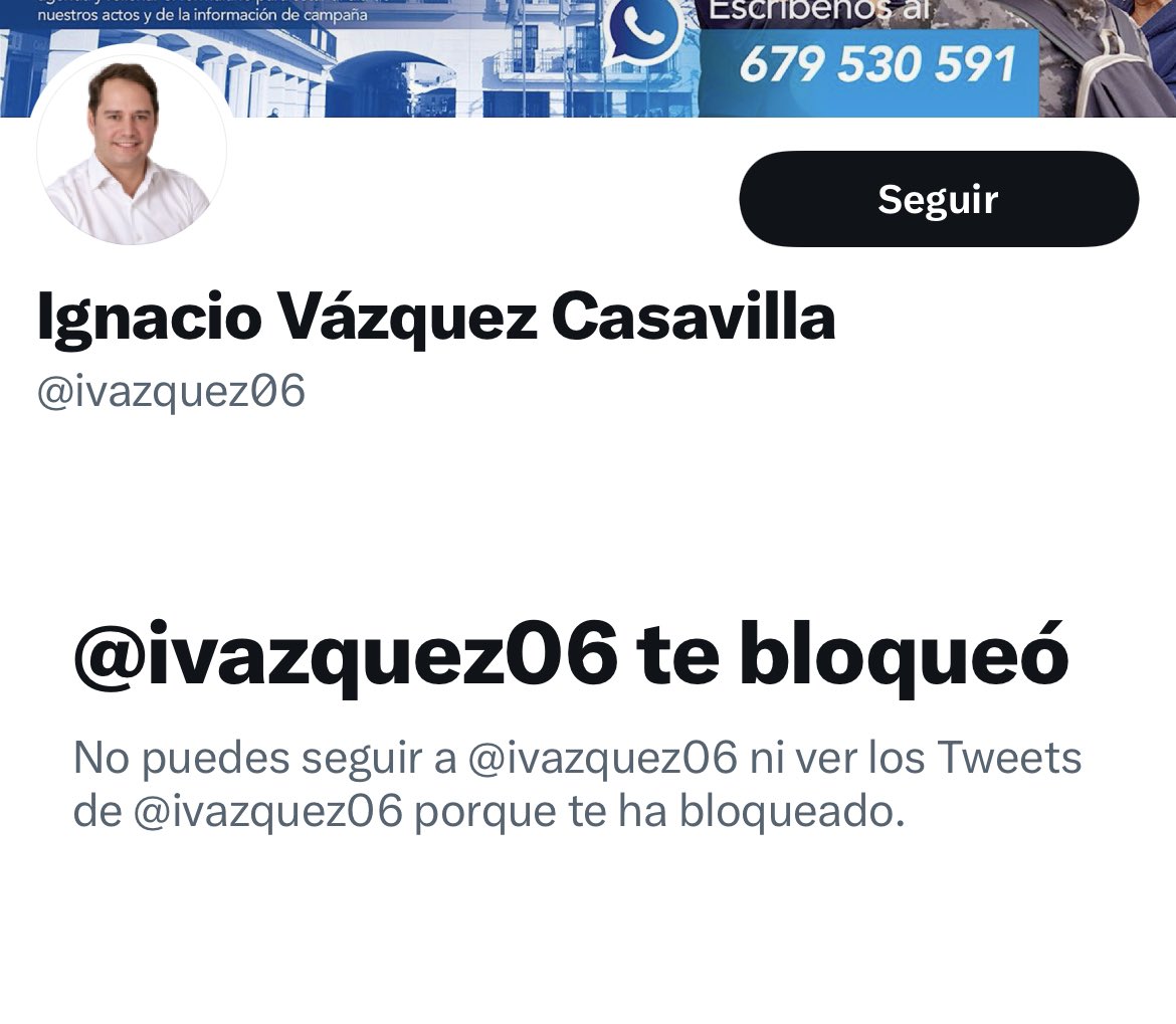Hoy nos hemos encontrado con que el Alcalde nos ha bloqueado en las redes sociales.

A pesar de compartir espacio de debate en el Pleno con él los últimos 4 años en la legislatura, decide bloquearnos justamente a unos días de las elecciones… ¿Hay nervios, Nacho? 😬