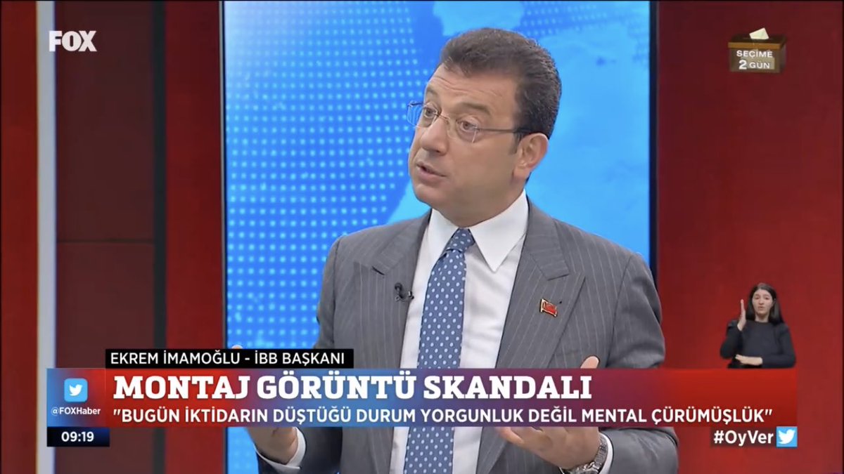 İBB Başkanı @ekrem_imamoglu FOX’ta #ÇalarSaat canlı yayınında… #OyVer