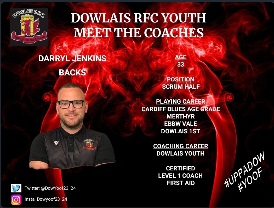 Next up Darryl Jenkins. DJ would tackle a freight train if he had to, with an unbelievable pass, who could read the game perfectly. Merthyr mini and juniors, cardiff age grade, Ebbwvale and Dowais 1st. To top it off social king who makes every outing unforgettable.