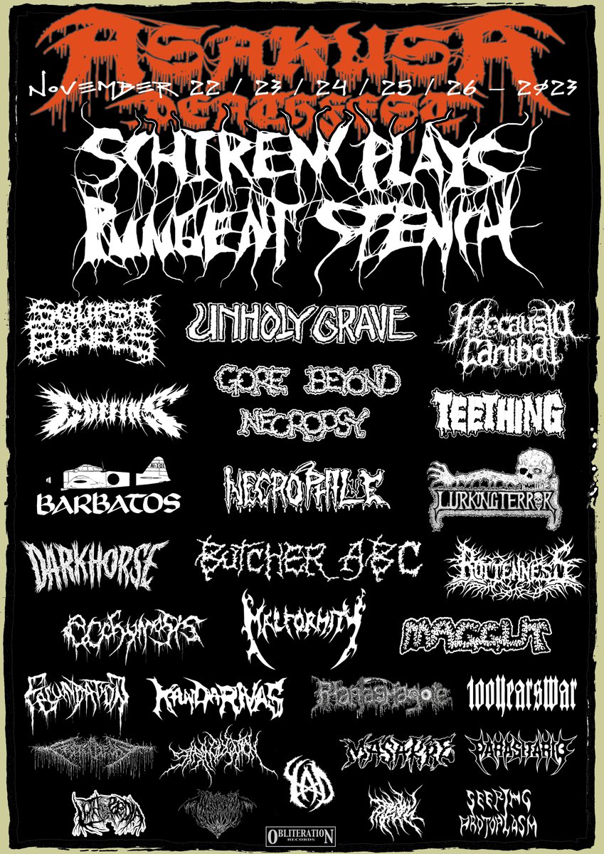 harumagedon's tweet photo. Asakusa Deathfest 2023
All bands confimred!! 
From 13 countries!! 29 bands in 5 days!!

Early bird - 3 day pass ticket available! → https://t.co/fJxmwaVLmt https://t.co/C1UvTudqP1