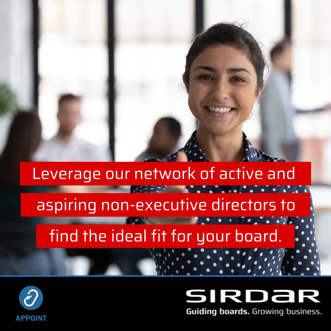 Battling to find the ideal #NonExecutiveDirector to join your board? 

Our #BoardAppointment specialists are here to help!  Choose from our range of solutions to find the best fit for your board – taking more than just experience into account.

sirdargroup.com/services/appoi…

#Sirdar