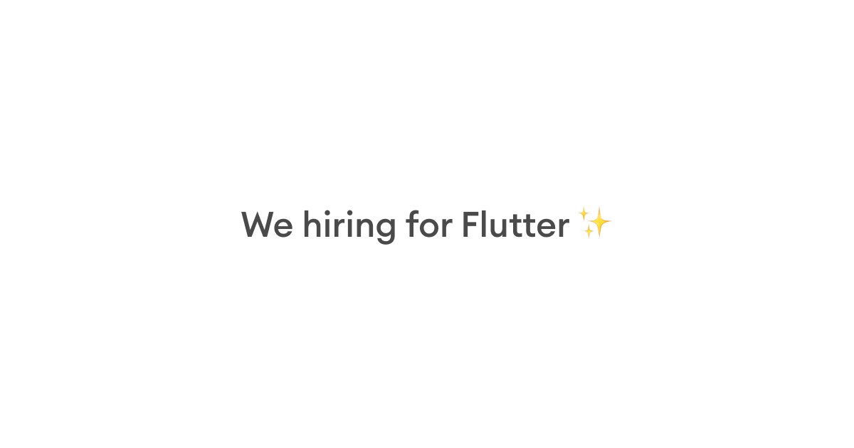 We are hiring for Flutter Intern ✨

To know more about the role and apply, please click on the following link: forms.gle/hXf3W5X91ath27…

#flutterjobs #flutter #fluttercommunity #hiring #flutetrhiring #andorid #ios #hiring #internship #brewnbeer #flutterintern