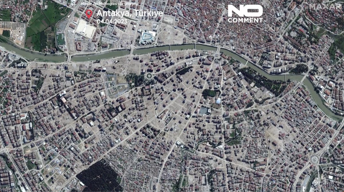 ANTAKYA uydu fotoğrafları ile Kahramanmaraş depremlerinden öncesi ve sonrası. Depremlerden önce önlem alma, risk azaltma önemli. #depremiunutma