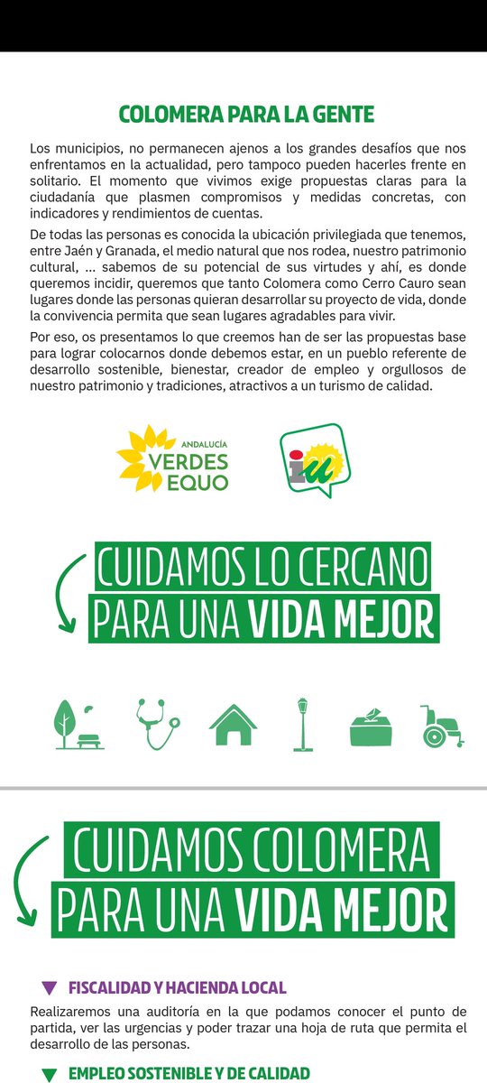 peula_r's tweet photo. Si eres de #Colomera recuerda que tienes una alternativa fiable, pragmática y verde. El #28M puedes mejorar la vida del municipio.
Esperamos contar con vuestra confianza, solo pensamos en tí y los tuyos, en su futuro. https://t.co/v9DCPp8OmG