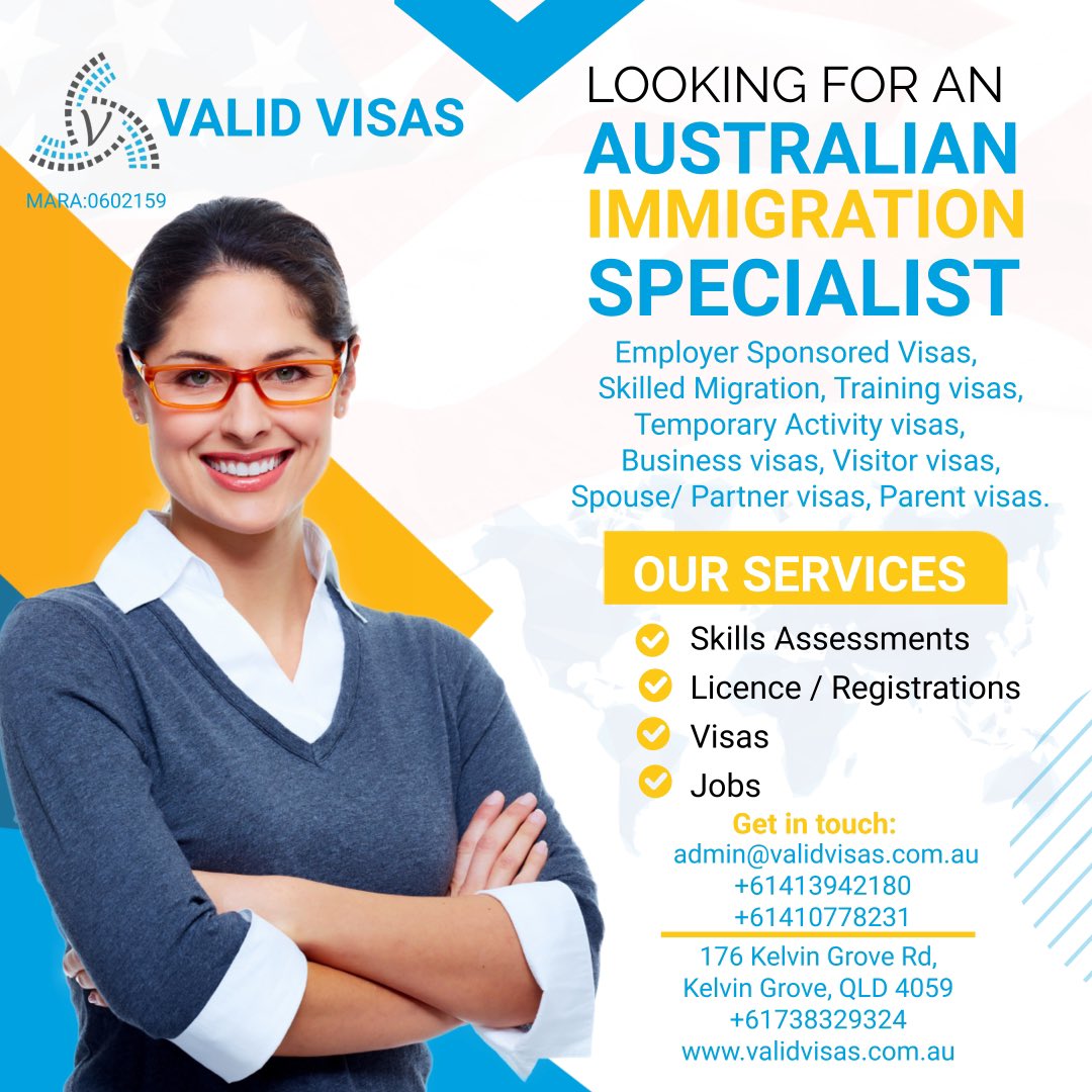 Looking for Australian Immigration Lawyer ?

Contact: admin@validvisas.com.au

#studentvisas #partnervisas #immigration #spousevisas #visastoaustralia #Australia #workingholiday #liveinaustralia #visas #migration #movetoaustralia #migratetoaustralia #skilledvisas