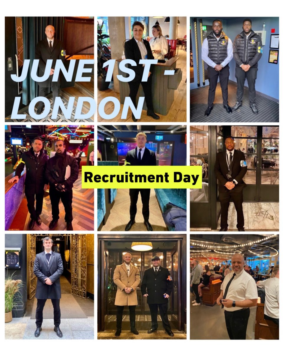 Recruitment Day: June 1st - London 

Metro Guard is searching for experienced security professionals to supervise the doors of some of London’s most popular venues.

More info 👉 ow.ly/3MRj50Ox5Y9

#security #securityprofessionals #industryleaders