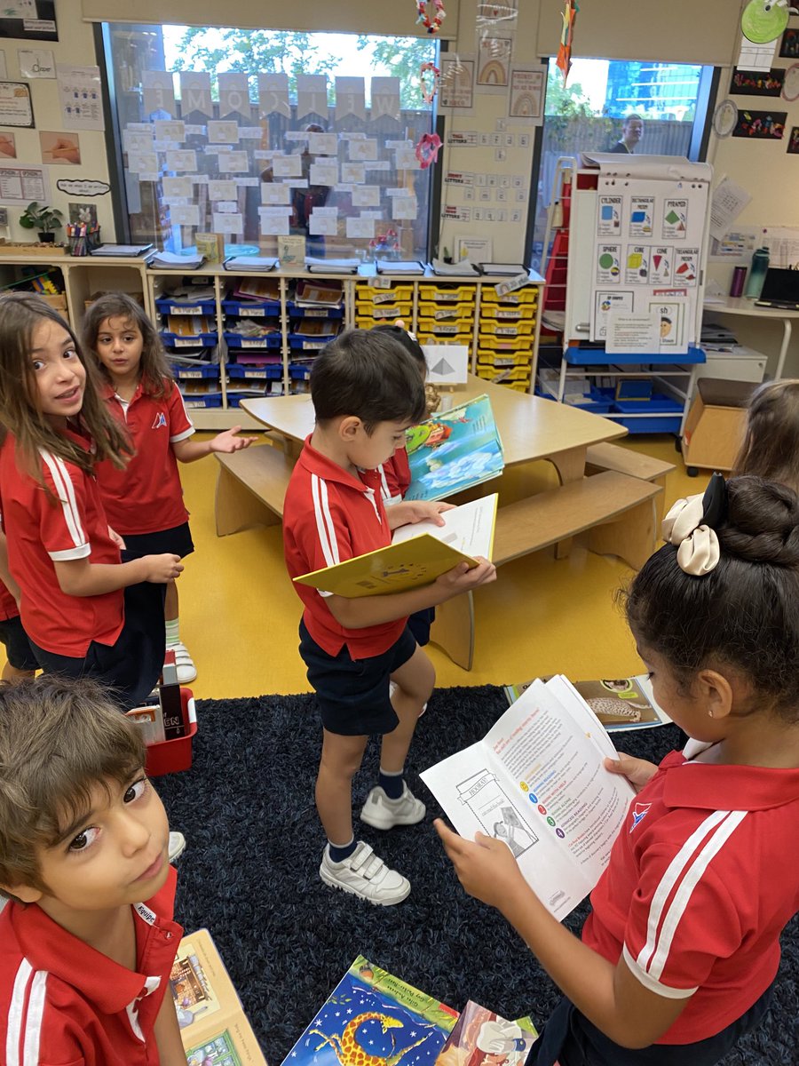 ClareHibbard's tweet image. We love reading. We love to read sitting down, standing up with our friends ❤️⁦@DAAElementary⁩