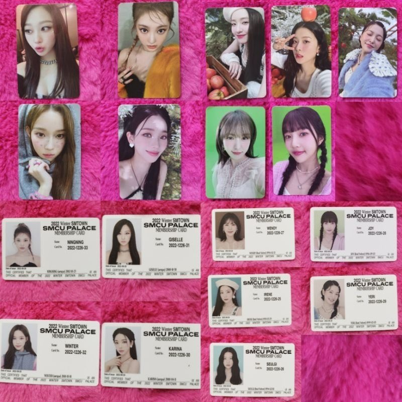 ONHAND AESPA RED VELVET OFFICIAL PHOTOCARD MEMBERSHIP CARD VER. 2022 WINTER SMTOWN SMCU PALACE SMART 

₱350 - ₱995
shope.ee/6zlb3sq1K6

wts lfb ph rv karina ningning winter giselle irene wendy joy seulgi yeri selca selfie pc ver album id