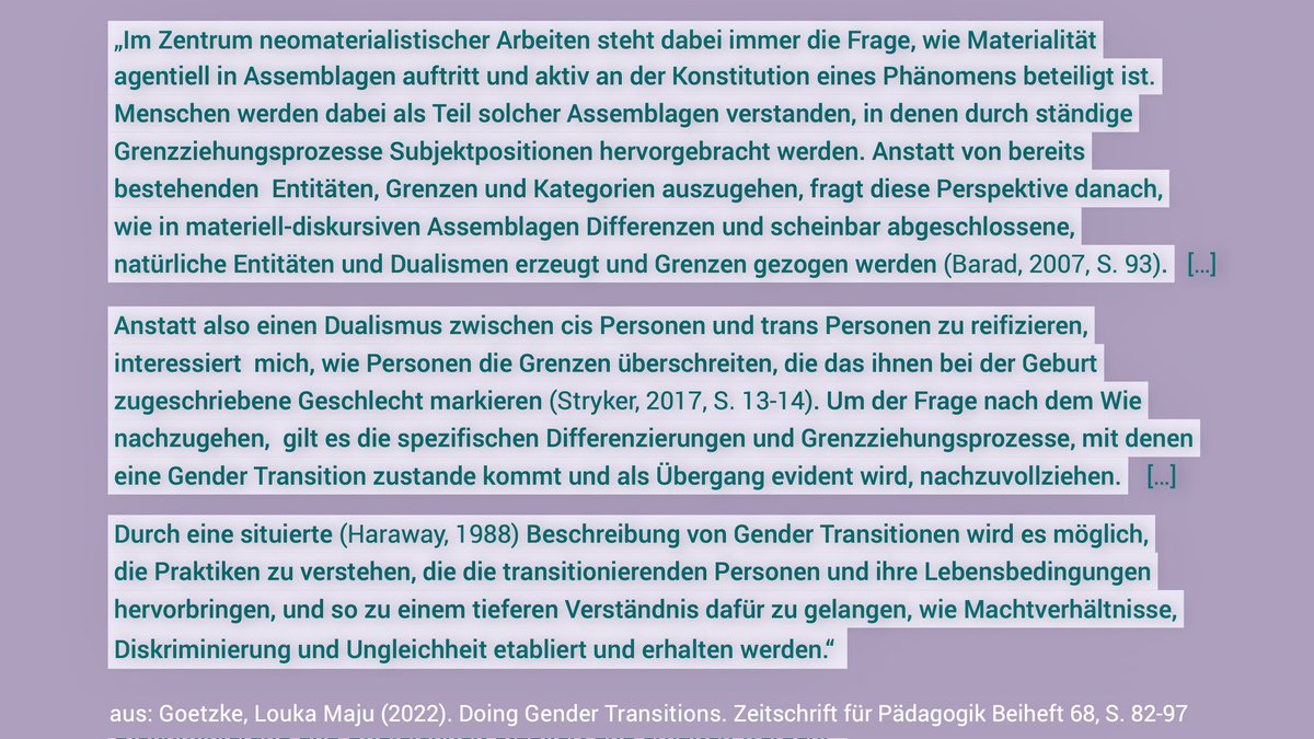 realsci_DE's tweet photo. Soziolog_in @LoukaGo untersucht in einer neomaterialistischen Studie, wie Geschlecht und Geschlechtstransitionen alltäglich produziert, abgegrenzt und eingehegt werden. (2/5) https://t.co/1moBhumqwZ