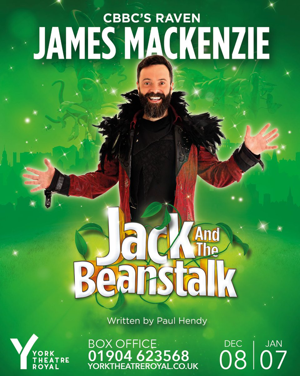 🤩We're delighted to reveal that <a href="/jarmackenzie/">James Mackenzie</a> is joining the cast of #JackAndTheBeanstalk as the dastardly villain!

James is best known for fronting CBBC's multi-Bafta award-winning adventure game show #Raven!

🎟️Trade your magic beans for a ticket now: ow.ly/AhVy50OwUJw
