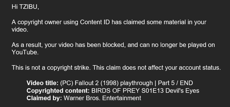 Do you remember if Fallout 2's Frank Horrigan was in Birds of Prey tv-series, because the claim is from the time when I fought him.

#tzibu #twitchaffiliate #twitchtv #twitchgamer #gaming #retro #retrogames #twitch #retrogamer #youtube #claim #BirdsOfprey #fallout2 #warnerbros