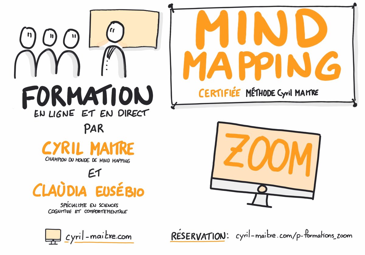 👉 Formation Zoom Praticien Mind Mapping : Prochaine session les 26 et 27 Août 2023 !

🚀 cyril-maitre.com/p-formation_zo…

#mindmapping #cyrilmaitre #claudiaeusebio #facilitationgraphique #memoire #potentiel #penseevisuelle #sketchnoting