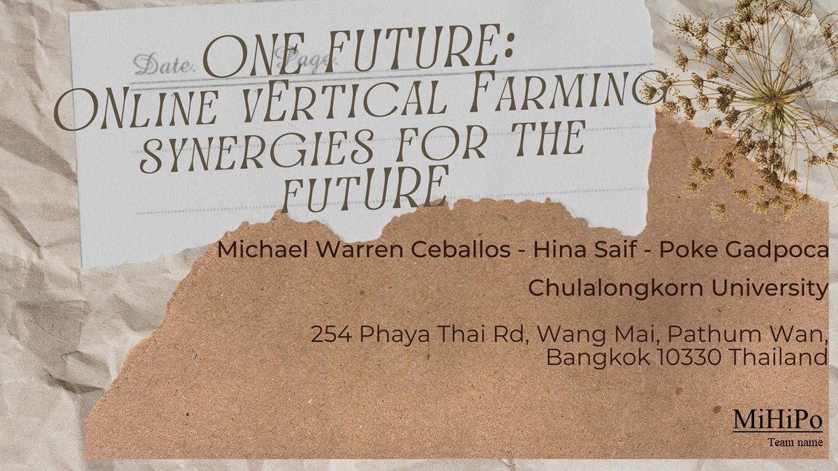 FairchainEU's tweet image. Team 2 👉MiHiPo 👈 from @ChulalongkornU will present the ONE FUTURE: ONline synErgies of vertical Farming for a sUstainable fuTURE ♻️ at the FoodFactory-4-Us on 1 Jun at 13:00 CEST! 📝us06web.zoom.us/meeting/regist…
#competition #freeconference #foodfactory4us #ff4us #H2020FoodSis