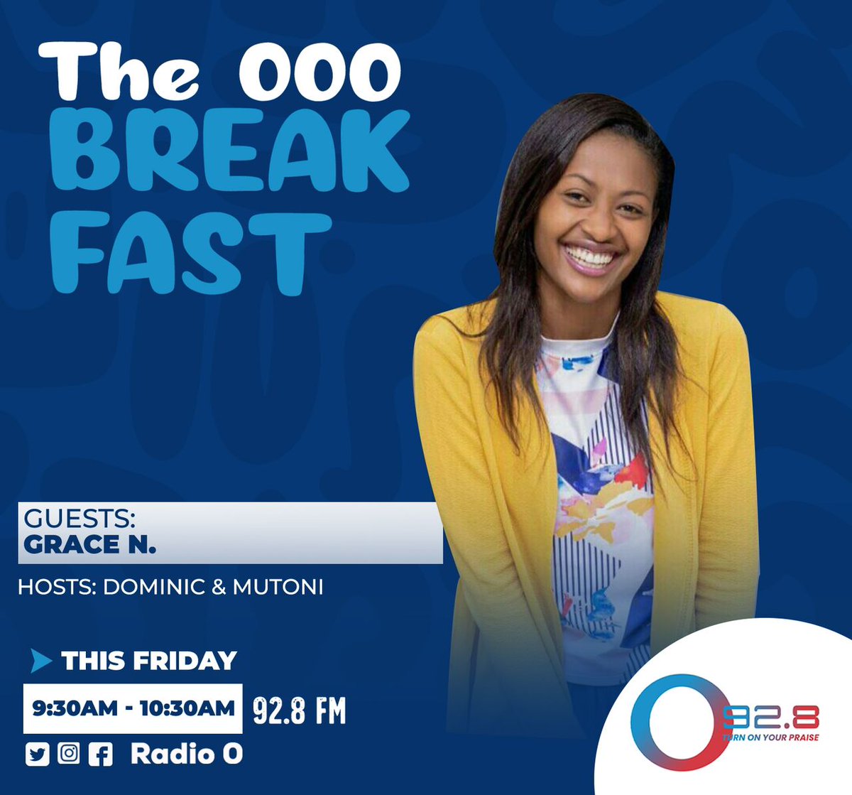 Tv_RadioO's tweet photo. 💫Let the light of the gospel shine on you today and always. Tune In now on #RadioO 92.8 in #TheOooBreakfast show we have amazing Guest today don't miss ... https://t.co/uzQfH6mC5p