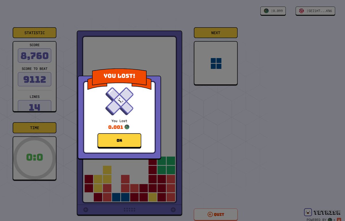 KileyKris1's tweet photo. Best Game!
@questify_gg

@SeiNetwork

@BlockedProtocol

@TetriskSzn https://t.co/XEi7r05jFm