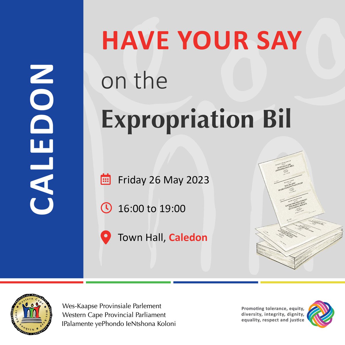 WesternCapeProvParl (@wcprovparl) on Twitter photo Later today, The Standing Committee on Infrastructure invites you to #HaveYourSay on the Expropriation Bill at a public hearing in #Caledon from 16:00 - more info: bit.ly/3ptNT3D <a href="/HermanusTimes/">Hermanus Times</a> <a href="/twkmun/">Theewaterskloof Municipality</a> <a href="/RadioOverberg/">Radio Overberg</a> <a href="/WhaleCoast96FM/">Whale Coast 96FM</a> <a href="/Overstrandnuus/">Overstrand Herald</a> <a href="/OverstrandMuni/">Overstrand Muni</a> Later today, The Standing Committee on Infrastructure invites you to #HaveYourSay on the Expropriation Bill at a public hearing in #Caledon from 16:00 - more info: bit.ly/3ptNT3D <a href="/HermanusTimes/">Hermanus Times</a> <a href="/twkmun/">Theewaterskloof Municipality</a> <a href="/RadioOverberg/">Radio Overberg</a> <a href="/WhaleCoast96FM/">Whale Coast 96FM</a> <a href="/Overstrandnuus/">Overstrand Herald</a> <a href="/OverstrandMuni/">Overstrand Muni</a>