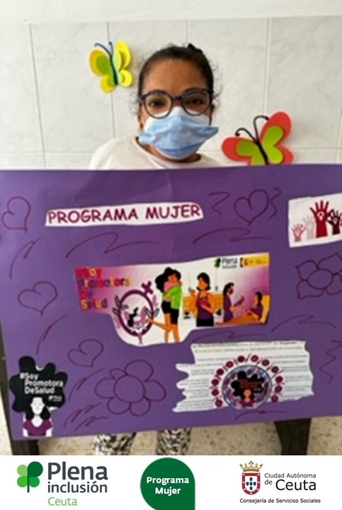PlenaCeuta's tweet photo. Desde el programa 'Apoyo a mujeres con discapacidad intelectual y del desarrollo para la promoción de la igualdad y la ciudadanía' se han impartido charlas sobre la promoción de la salud. Además, los participantes han realizado carteles. https://t.co/y2lc3rXE8J