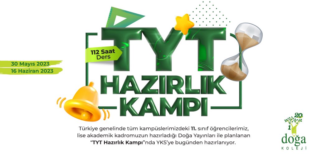 DogaOkullari's tweet photo. Akademik kadromuz tarafından 11. sınıflarımız için hazırlanan TYT Hazırlık Kampı başlıyor. https://t.co/ocThZEQpyr