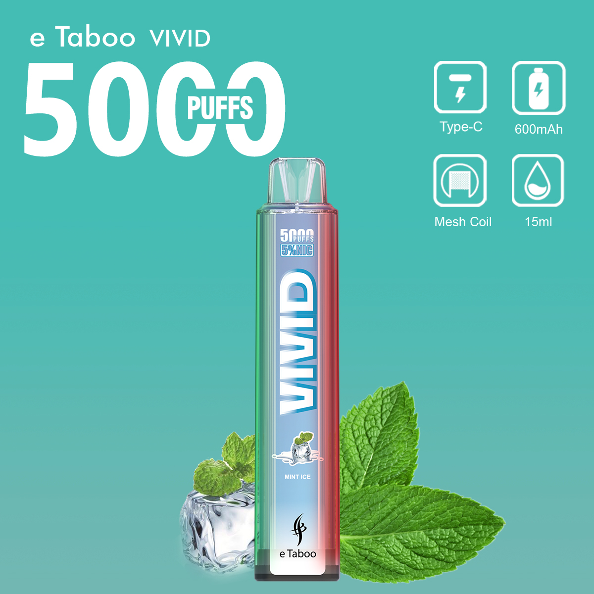 Light glowing with 3 modes switch. Original design with patent. eTaboo Vivid 5000 puffs is coming! 12 flavors available. 15ml liquid. Mesh coil. Rechargeable. 5% in stock now.  PM for factory wholesale price. More info: etaboo.net #etaboovape #disposablevape #vapepod