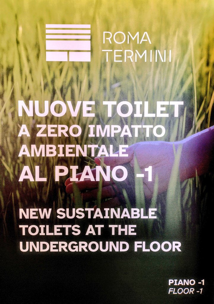 LorenzoCianti's tweet photo. La merda del futuro è eco-solidale e ad impatto zero 😂💩
#RomaTermini #bagno #ecosolidale #impattozero https://t.co/P3ABzFNLKF
