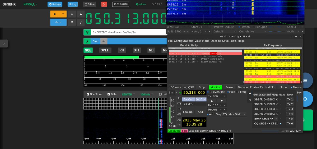mikaelnou's tweet image. 6m band propagation is peaking again! Not very often can one work stations like 3B8FA (Mauritius), 3B9FR (Rodriguez Island) and FR4UB (Reunion) from 🇫🇮. All with a compact #DK7ZB tri-band yagi with only 2 elements for 6m!

#hamradio #hamr #amateurradio #50MHz #6m #sporadicE #FT8