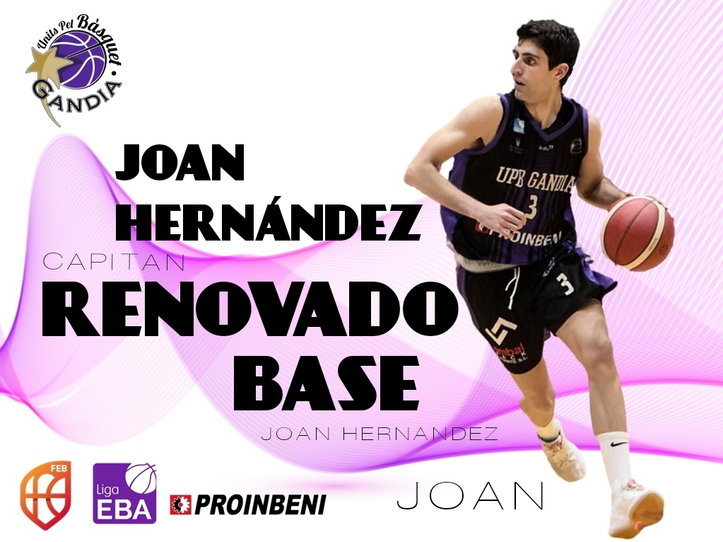 COMUNICADO OFICIAL |🏀

La junta directiva del Units Pel Bàsquet Gandía y Joan Hernández prolongan un año más su vinculación.

A sus 25 años, <a href="/Joanhc23/">Joan Hernàndez</a> capaz de jugar tanto de base como de escolta volverá a vestir la camiseta del PROINBENI por sexta vez.

#UNITSCREIXEM💜
<a href="/fbcv_es/">FBCV</a>