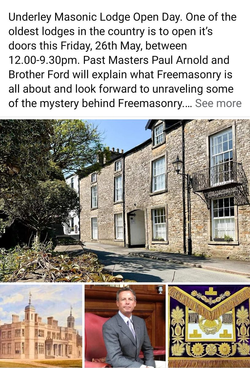 Don't forget the open day today at Underley Lodge, in Kirkby Lonsdale 👌🏼

The sun is shining, and we're looking forward to welcoming you all.

Dispell the myths and see what we really do👌🏼

#cumbriafreemasons #Freemasons #innovation #openday #kirkbylonsdale #openness