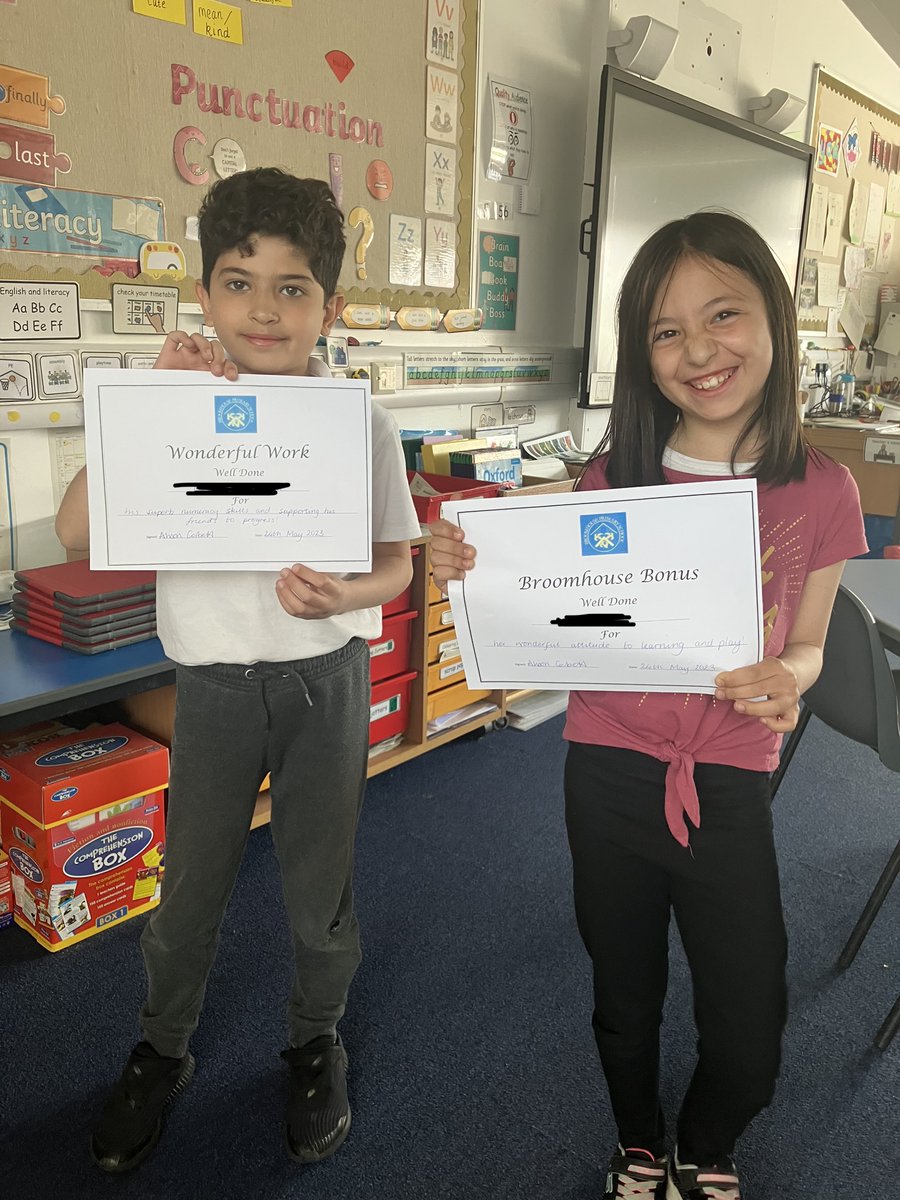 Primary 4 certificates this week. Well deserved!