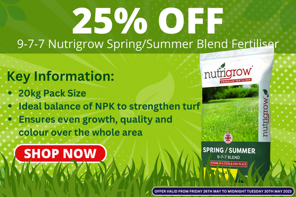 AgrigemLtd's tweet photo. Fertilise your lawn this spring with this fantastic 25% OFF 9-7-7 Blend Spring/Summer Fertiliser 🌱

🎉 Be quick offer ends Tuesday 30th May 🎉

Head over to https://t.co/KhIydGLJJY to order now.

#setforsummer #springbankholiday #offer https://t.co/Gk7CBtalvR