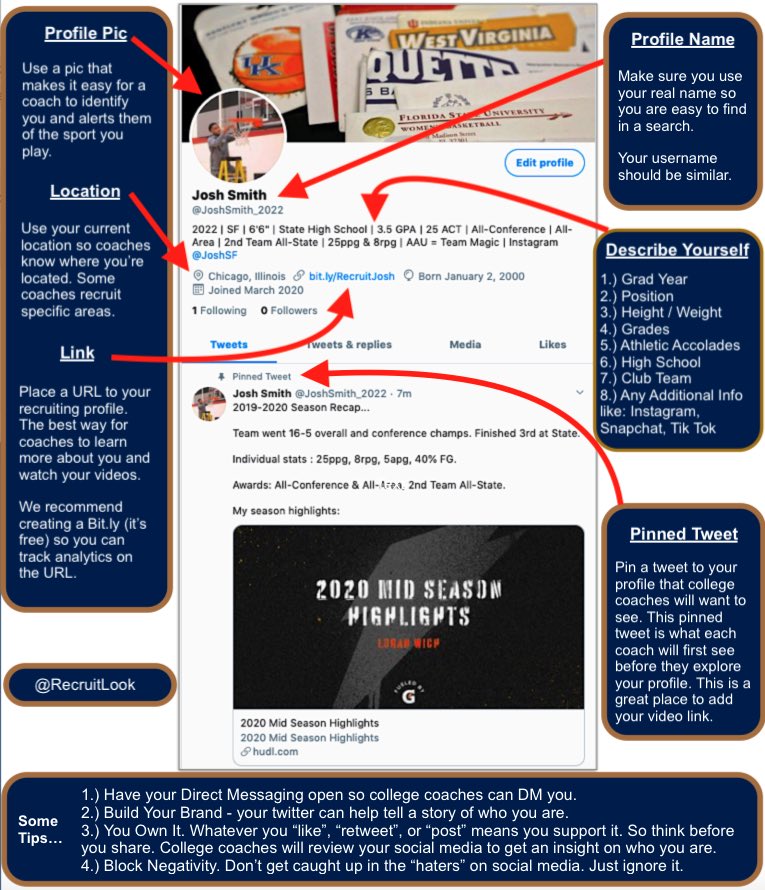 CoachMikeHayde's tweet photo. Upgrade Your Twitter Profiles To Help Your Recruitment 🔽 👀 #HaydeRecruiting101 #NextLevel2023 https://t.co/8zCiro2cgZ