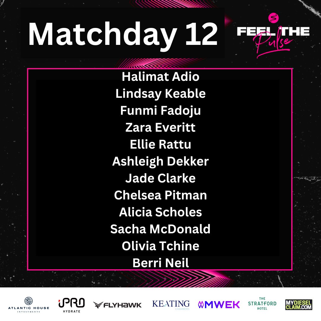 Matchday Squad Update:

We go into our penultimate regular season <a href="/NetballSL/">Netball Super League</a> match against Lightning with a fully fit 12 💗🖤