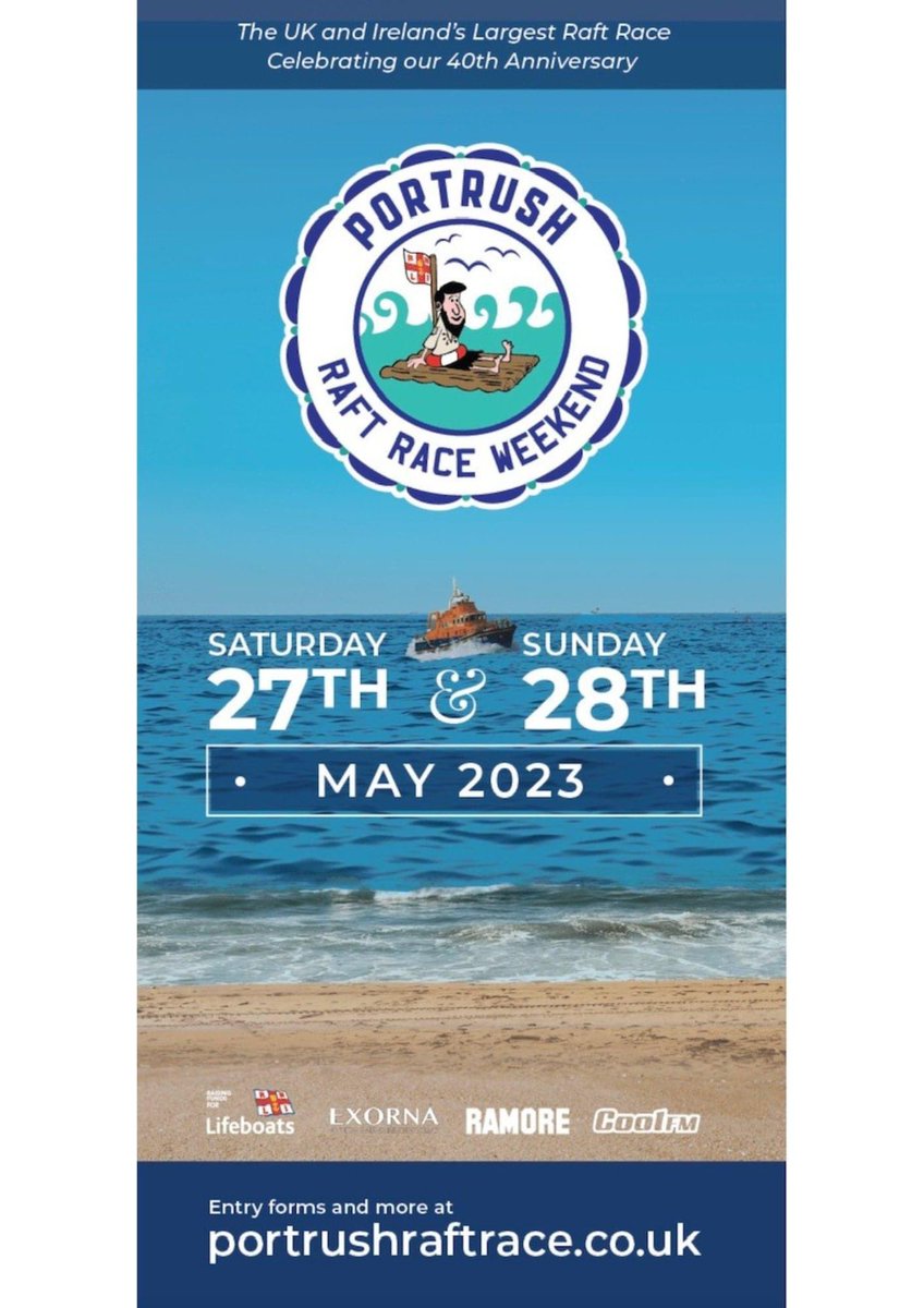 We are very excited about the  40th @PortRaftRace this weekend! Lots of things to do and see plus a number of mad rafters carrying on the tradition of raising funds for the station! See you all on the beach! @RNLI #OneCrew #SaveEveryone