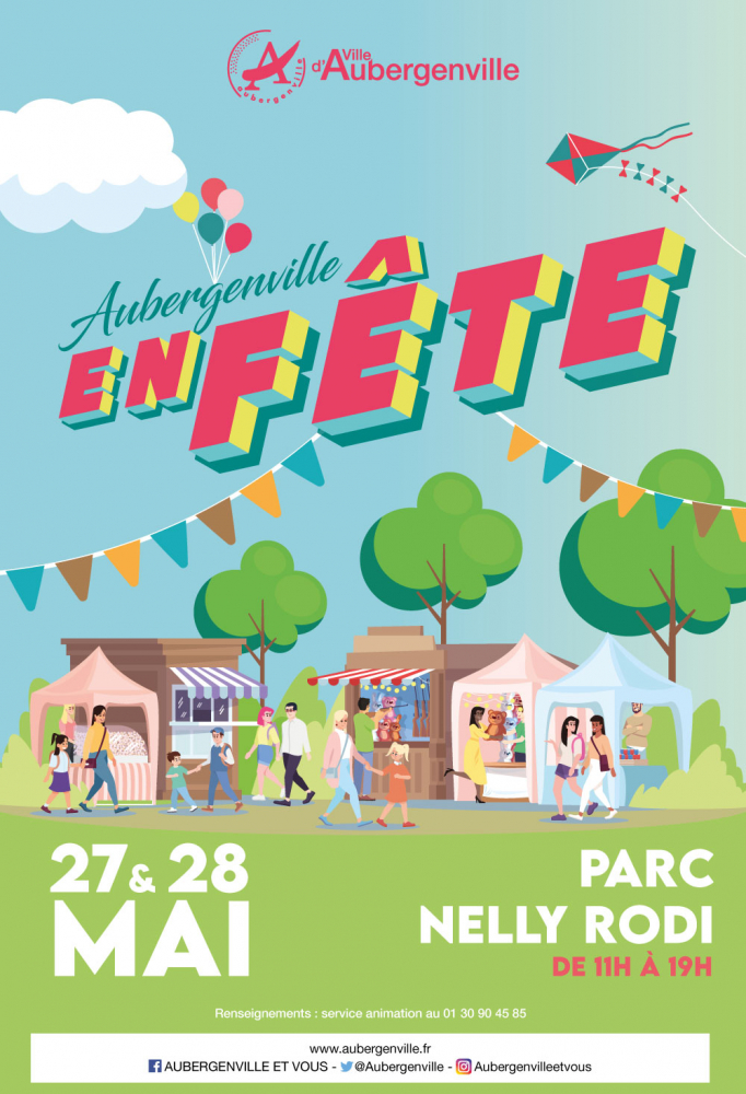 Aubergenville en fête les 27 et 28 mai  ! 
🌟 Les festivités de notre belle ville commencent demain ! 🌟
Rendez-vous à 11h au parc Nelly RODI