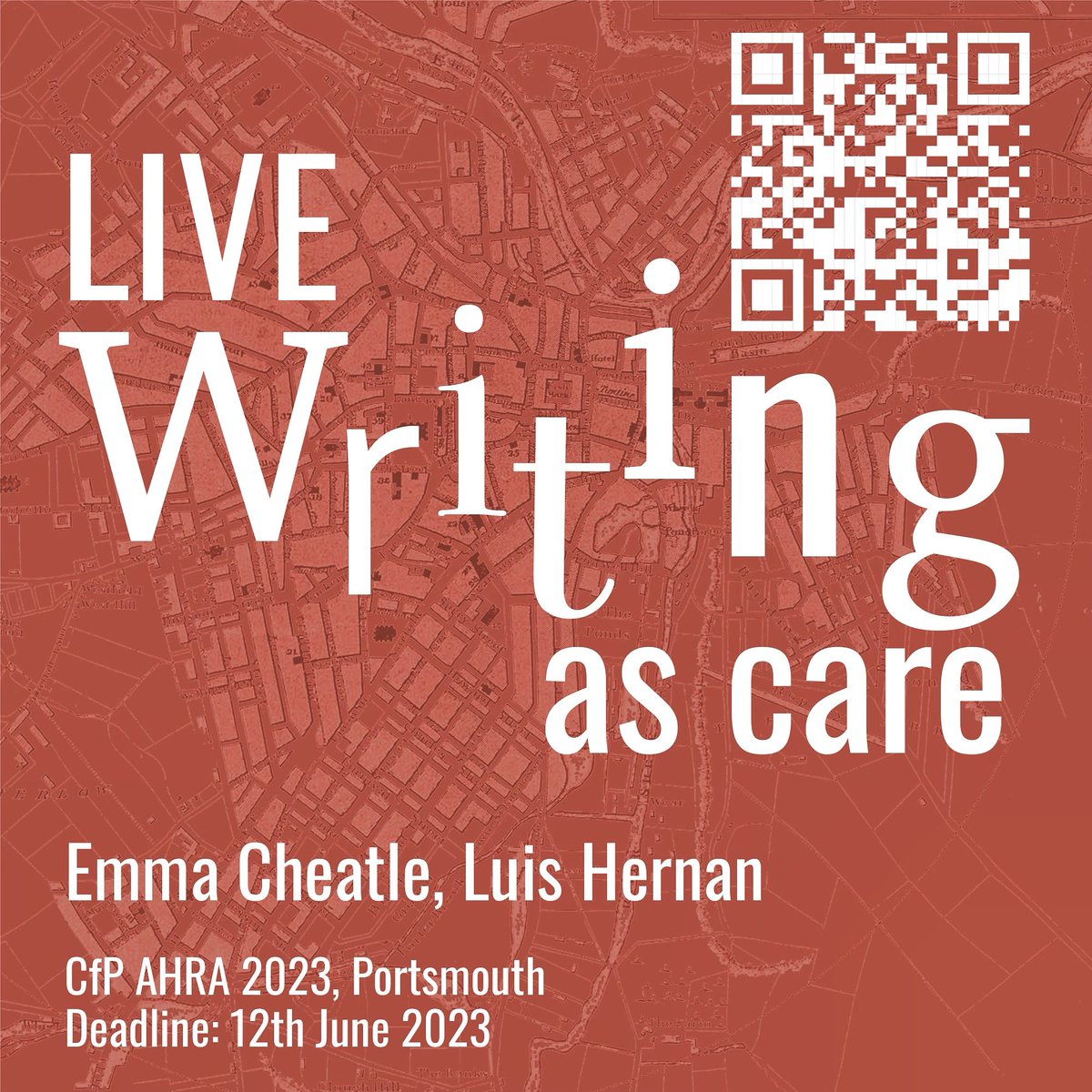 CFP LIVE WRITING AS CARE ahra2023.org/live-writing-a… Writing spatially is a practice, a way of giving voice to the myriad ecologies forgotten in the past, buried in multiple presents or voided as valid futures…
We seek 300-word abstracts on writings as care by 12 June🔔 join us!