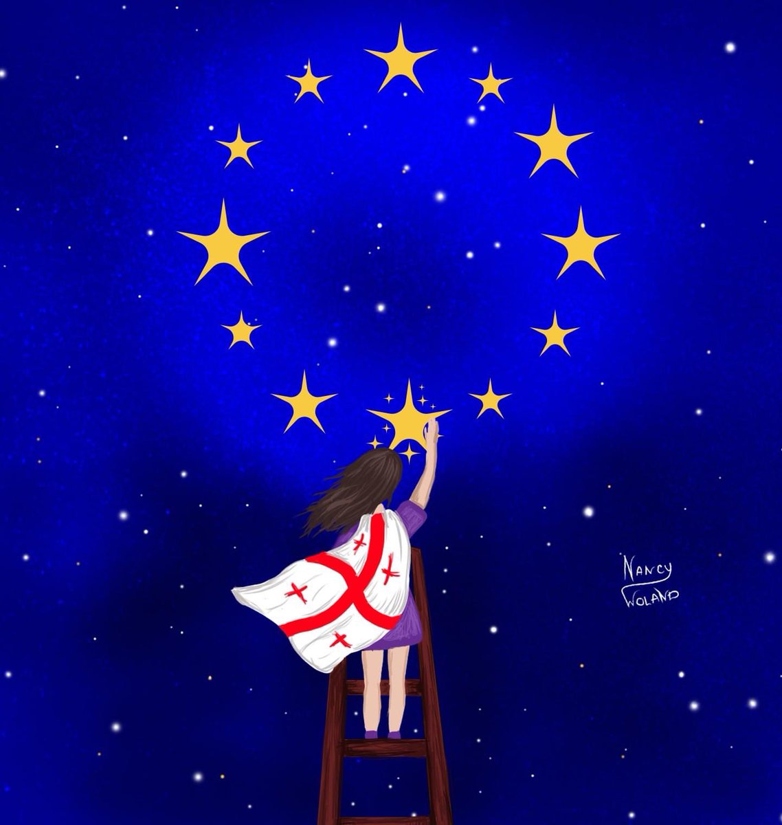 Happy Independence day #Georgia! 🇬🇪❤️ The only way forward is Europe 🇪🇺 #EU 
image by #NancyWoland