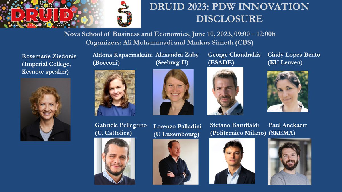 Ali Mohammadi (@ali_moh82) on Twitter photo Are you coming to DRUID 2023? Then join us for our PDW on innovation disclosure! We will have exciting talks on patents, secrecy and much more! @DRUIDsociety <a href="/Markus_Simeth/">Markus Simeth</a> @RosemarieZiedo2 <a href="/aldonakap/">Aldona Kapacinskaite</a>, Alexandra Zaby, <a href="/GChondrakis/">George Chondrakis</a>, <a href="/CindyLopesBento/">Cindy Lopes-Bento</a>, Gabriele Pellegrino Are you coming to DRUID 2023? Then join us for our PDW on innovation disclosure! We will have exciting talks on patents, secrecy and much more! @DRUIDsociety <a href="/Markus_Simeth/">Markus Simeth</a> @RosemarieZiedo2 <a href="/aldonakap/">Aldona Kapacinskaite</a>, Alexandra Zaby, <a href="/GChondrakis/">George Chondrakis</a>, <a href="/CindyLopesBento/">Cindy Lopes-Bento</a>, Gabriele Pellegrino